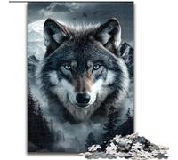 Jigsaws Puzzles 1000 Pieces for Adults Gifts Gray Wolf,Toys Educational Games Stress Relieving Unique Home Decor And Gifts 38x26cm