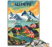 Jigsaws Puzzles 1000 Pieces for Adults Gifts Greenland Village(FA) Stress Reliever Staycation Kill Time Wishlist with Santa Claus (size 38x26cm)