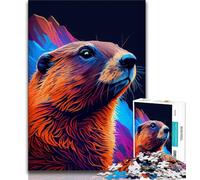 Jigsaws Puzzles 1000 Pieces for Adults Gifts Groundhog Marmot 1000 Pieces for Teenagers,with Matching Poster And Trivia Sheet for Ages 14+ 75x50cm