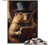 Jigsaws Puzzles 1000 Pieces for Adults Gifts Groundhog Reading A Book Decompressing Intellectual Educational Toy Great Gifts And Toys 50x75cm