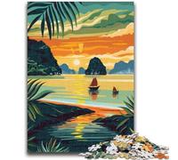 Jigsaws Puzzles 1000 Pieces for Adults Gifts Ha Long Bay Vietnam Educational Games Home Decoration Educational Game for Birthday, Chrismas (size 38x26cm)