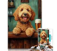 Jigsaws Puzzles 1000 Pieces for Adults Gifts Happy Goldendoodle,Help The Brain Exercise Addictive Toys to Cultivate Patience Perfect Decoration 75x50cm