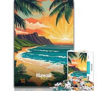 Jigsaws Puzzles 1000 Pieces for Adults Gifts Hawaii Sunset Beach,Toys Educational Games Stress Relieving Unique Home Decor And Gifts (75x50cm)
