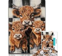 Jigsaws Puzzles 1000 Pieces for Adults Gifts Highland Cow 1000 Pieces for Teenagers,Learning Educational Toys Family Games Unique Birthday And Gifts (size 38x26cm)