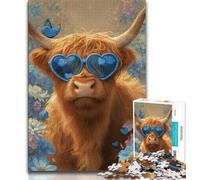 Jigsaws Puzzles 1000 Pieces for Adults Gifts Highland Cow Baby,Help The Brain Exercise Addictive Toys to Cultivate Patience Gift For Birthdays 50x75cm