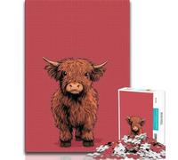 Jigsaws Puzzles 1000 Pieces for Adults Gifts Highland Cow Teenager Puzzles,for Educational Game Challenge Toy Birthday Present, Gifts, Wall Art (size 38x26cm)