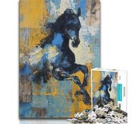 Jigsaws Puzzles 1000 Pieces for Adults Gifts Horse Watercolor 1000 Piece Jigsaw,Stress Reliever Difficult Challenge Suitable for Desktop Decoration (size 38x26cm)