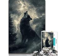 Jigsaws Puzzles 1000 Pieces for Adults Gifts Howling Wolf 1000 Pieces for Teenagers,Fun Games Every Piece Is Unique - Challenging Family Fun Game 75x50cm