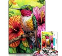 Jigsaws Puzzles 1000 Pieces for Adults Gifts Hummingbird,Learning Educational Toys Family Games Unique Birthday And Gifts 38x26cm