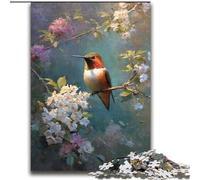 Jigsaws Puzzles 1000 Pieces for Adults Gifts Hummingbird,Stress Reliever Staycation Kill Time Enhance Love between Couples 38X52CM