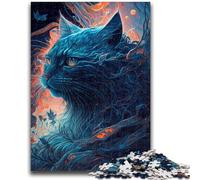 Jigsaws Puzzles 1000 Pieces for Adults Gifts Imaginative Maine Coon Cat Stress Reliever Staycation Kill Time Wishlist with Santa Claus 50x75cm