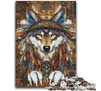 Jigsaws Puzzles 1000 Pieces for Adults Gifts Indian Wolf Puzzles for Adults,Challenging Game for The Whole for Women, Gifts for Men (38x26cm)