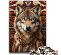 Jigsaws Puzzles 1000 Pieces for Adults Gifts Indian Wolf Puzzles for Adults,Challenging Game for The Whole for Women, Gifts for Men (38x26cm)