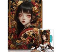 Jigsaws Puzzles 1000 Pieces for Adults Gifts Japanese Anime Girl Puzzles for Adults,Stress Reliever Difficult Challenge Secret Santa Gifts 38x26cm