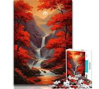 Jigsaws Puzzles 1000 Pieces for Adults Gifts Japanese Autumn Landscape Jigsaw,Stress Reliever Staycation Kill Time Home Decoration Toys (size 38x26cm)