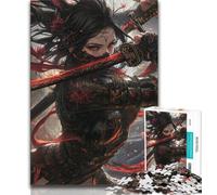 Jigsaws Puzzles 1000 Pieces for Adults Gifts Japanese Female Ninja Warrior 1000 Pieces for Teenagers,Secret Santa Gifts for Age 14 Years Up 26x38cm