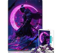 Jigsaws Puzzles 1000 Pieces for Adults Gifts Japanese Neon Ninja 1000 Piece Puzzle,Perfect for Game Nights, Colorful Toy for Home Gift (size 38x26cm)