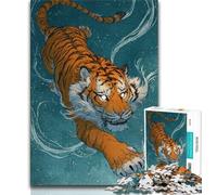 Jigsaws Puzzles 1000 Pieces for Adults Gifts Japanese Style Tiger,Educational Games Home Decoration Unique Home Decor And Gifts (38x26cm)