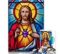 Jigsaws Puzzles 1000 Pieces for Adults Gifts Jesus Art,Family Game Stress Reliever Difficult Challenge Enhance Love between Couples (38x26cm)