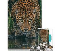 Jigsaws Puzzles 1000 Pieces for Adults Gifts Jungle Leopard,Stress Reliever Staycation Kill Time with Matching Poster And Trivia Sheet (38x26cm)