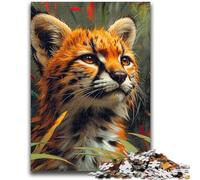 Jigsaws Puzzles 1000 Pieces for Adults Gifts Jungle Lynx, Family Game Stress Reliever Difficult Challenge A Work of Art for Ages 14+ 50X75CM