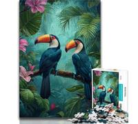 Jigsaws Puzzles 1000 Pieces for Adults Gifts Jungle Parrot,Learning Educational Toys Family Games Unique Birthday And Gifts 38x52cm