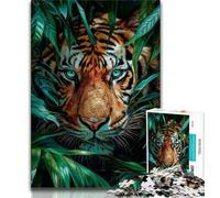 Jigsaws Puzzles 1000 Pieces for Adults Gifts Jungle Tiger Jigsaw,Stress Reliever Staycation Kill Time Home Decoration Toys (size 38x26cm)