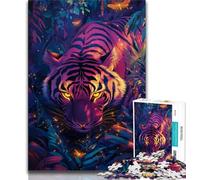 Jigsaws Puzzles 1000 Pieces for Adults Gifts Jungle Tiger,Stress Reliever Staycation Kill Time Enhance Love between Couples 75x50cm