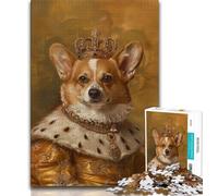 Jigsaws Puzzles 1000 Pieces for Adults Gifts King Shiba Inu,Help The Brain Exercise Addictive Toys to Cultivate Patience Gift For Birthdays 38x26cm