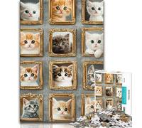 Jigsaws Puzzles 1000 Pieces for Adults Gifts Kitten Collage,family Fun Games Fun at Home Activities,Birthday Present,Travel Gifts (75x50cm)