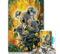 Jigsaws Puzzles 1000 Pieces for Adults Gifts Koala,Stress Reliever Staycation Kill Time with Matching Poster And Trivia Sheet (75x50cm)