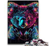 Jigsaws Puzzles 1000 Pieces for Adults Gifts Koala with Headphones Sunglasses for Age 14+ Challenging To Complete But Fun And Humorous Great Gifts And Toys 26x38cm