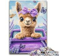 Jigsaws Puzzles 1000 Pieces for Adults Gifts Lavender Alpaca Teenager Puzzles,Perfect for Game Nights, Colorful Toy for Home Gift (50x75cm)