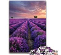 Jigsaws Puzzles 1000 Pieces for Adults Gifts Lavender Garden Family Fun with Matching Poster And Trivia Sheet for Age 14+ 50x75cm