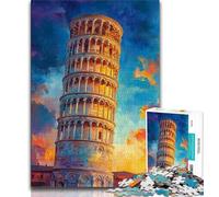 Jigsaws Puzzles 1000 Pieces for Adults Gifts Leaning Tower of Pisa at Sunset,Help The Brain Exercise Addictive Toys to Cultivate Patience Gift For Birthdays 38x26cm