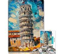 Jigsaws Puzzles 1000 Pieces for Adults Gifts Leaning Tower of Pisa,Educational Games Home Decoration Educational Game for Birthday,Chrismas (75x50cm)