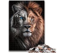 Jigsaws Puzzles 1000 Pieces for Adults Gifts Lion Tiger Portrait Challenging Game And Family Play Educational Game for Birthday, Chrismas 50x75cm