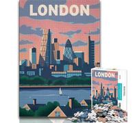 Jigsaws Puzzles 1000 Pieces for Adults Gifts London Skyline,Vibrant And Unique Design Relaxing & Challenging Puzzle Experience (38x26cm)
