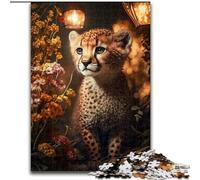 Jigsaws Puzzles 1000 Pieces for Adults Gifts Magic Fantasy Cheetah Cub, Family Game Stress Reliever Difficult Challenge Enhance Love between Couples (Size 26x38cm)