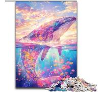 Jigsaws Puzzles 1000 Pieces for Adults Gifts Magical Whale, Family Game Stress Reliever Difficult Challenge Enhance Love between Couples (Size 26x38cm)