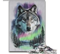 Jigsaws Puzzles 1000 Pieces for Adults Gifts Majestic Wolf,Toys Educational Games Stress Relieving Enhance Love between Couples 38x26cm