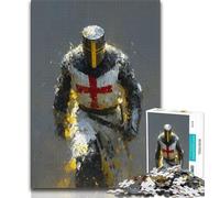 Jigsaws Puzzles 1000 Pieces for Adults Gifts Medieval Knight Paintings,Challenging Difficult with Fully Interlocking Randomly Shaped Pieces (38x26cm)