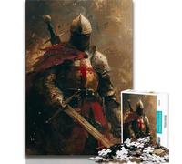 Jigsaws Puzzles 1000 Pieces for Adults Gifts Medieval Knight Warrior Painting 1000 Piece Puzzle,Perfect for Game Nights, Colorful Toy for Home Gift (size 38x26cm)