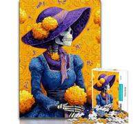 Jigsaws Puzzles 1000 Pieces for Adults Gifts Mexican Skull 1000 Piece Puzzle,Perfect for Game Nights, Colorful Toy for Home Gift (size 75x50cm)