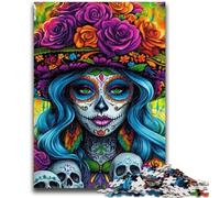 Jigsaws Puzzles 1000 Pieces for Adults Gifts Mexican Skull Girls Family Entertainment Toys Educational Game for Birthday, Chrismas for Ages 14+ 50x75cm