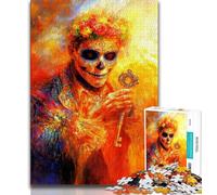 Jigsaws Puzzles 1000 Pieces for Adults Gifts Mexican Style Skull,Decompressing Intellectual Educational Toy Birthday Present,Gifts 38x26cm