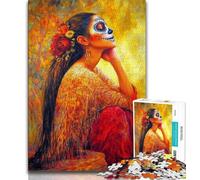 Jigsaws Puzzles 1000 Pieces for Adults Gifts Mexican Style Skull,family Fun Games Fun at Home Activities,Birthday Present,Travel Gifts 38x26cm