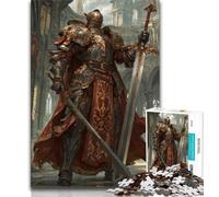 Jigsaws Puzzles 1000 Pieces for Adults Gifts Mighty Medieval Knight Adult Jigsaw,Challenging Game Gifts for Is Ideal As A Gift for The Whole Family (size 75x50cm)