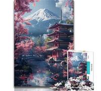Jigsaws Puzzles 1000 Pieces for Adults Gifts Mount Fuji And The Temple Adult Jigsaw,Family Educational Games Home Decoration Gift (size 75x50cm)
