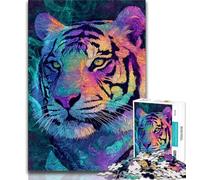 Jigsaws Puzzles 1000 Pieces for Adults Gifts Mysterious Tiger,family Fun Games Fun at Home Activities,Birthday Present,Travel Gifts 50x75cm